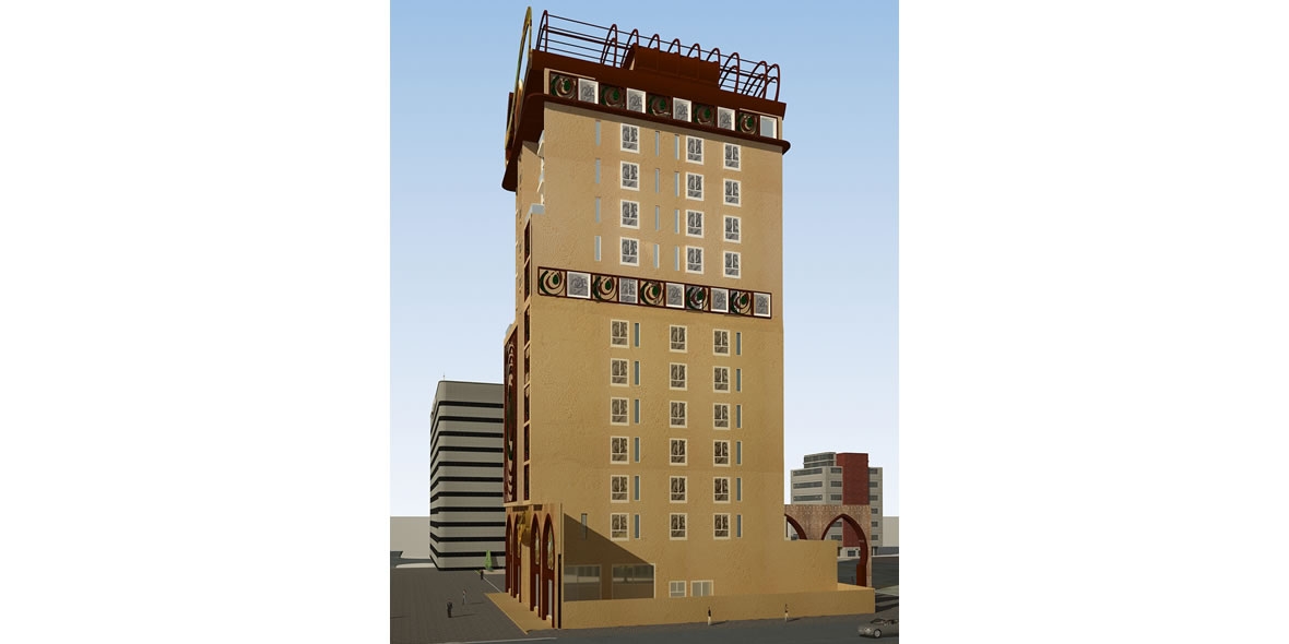 Side View Photo Sketch of building